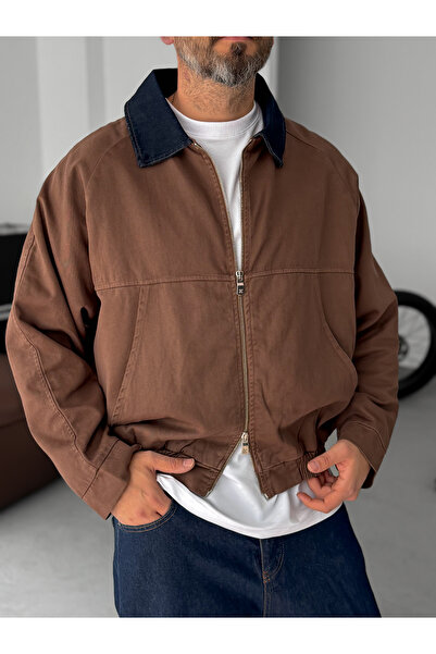 BYBASICMAN Brown Denim Collar Jacket Jj-140