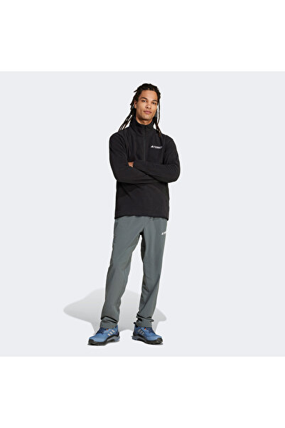 adidas Mountain Essentials Half-Zip Fleece Erkek Siyah Polar