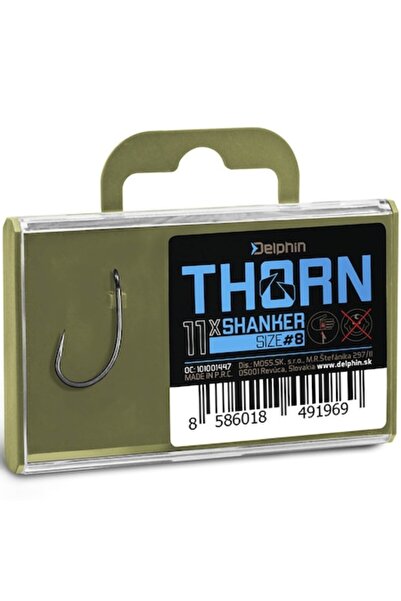 DELPHİN Set of 11 Fishing Hooks Thorn Shanker 11x, Size 4