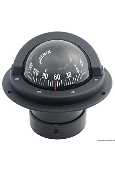 OSCULATI Zenit Riviera BH1 Compass, 3" Diameter, High-Speed, 12V LED Lighting, Pink/Black/Blue, Black/White C