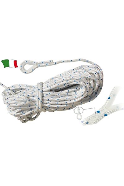 GFN Frânghie albă cu ochi de ancorare, 30 m, diametru 10 mm