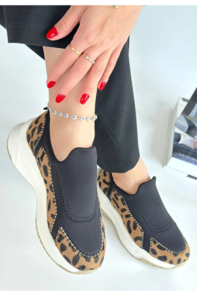 ALFA AKSESUAR 03 Kendy Leopard Nubuck Sports Shoes