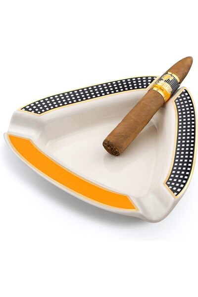 The Bros Cigar Ashtray Triangle - Large Rest for Outdoor/Indoor (White)