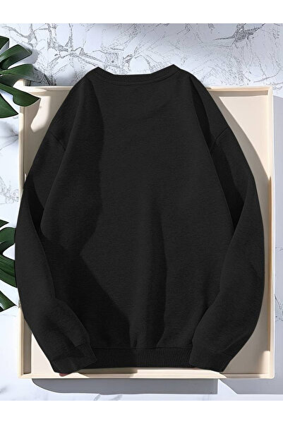 Wear Up Men's Long Sleeve Crew Neck Bird Patterned Two Thread Viscose Sweatshirt