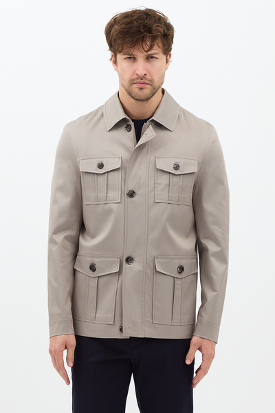 Frappoli Fred Men's Mink Italian Cut S Slim Fit Spring-Autumn Trench-Coat-Coat