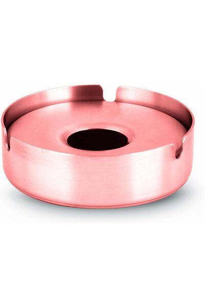 Kedge Stainless Steel Copper Finish Stackable RD Ashtray with Undercover, 10 cm x 3.5 cm