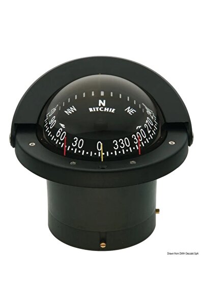 OSCULATI Ritchie Navigator Compass 4 Inch, Dual Dials, 12V LED, White Body, White Dial