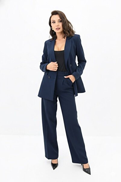 Koza Butik Women's Palazzo Trousers Jacket Set 0111-23