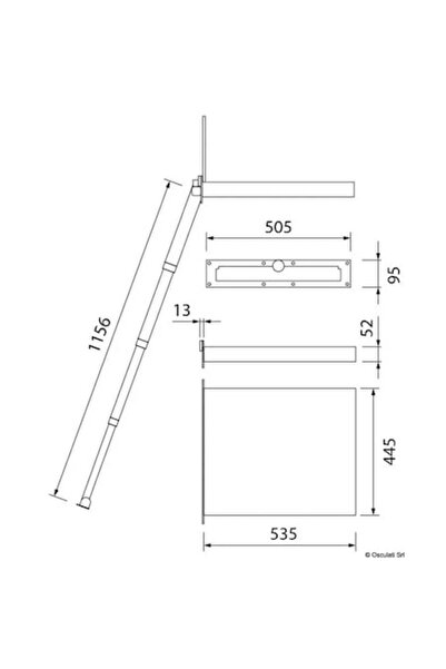 OSCULATI Scară telescopică Portafino cu 4 trepte