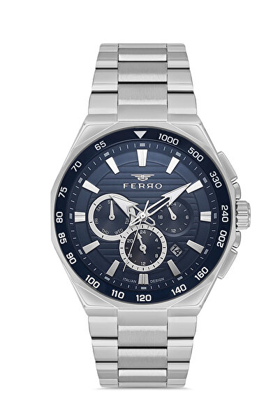 FERRO Silver Steel Cord Men's Wristwatch Fm11650A-A3 Functions Active 3 Atm Water Resistant Gift Packaged