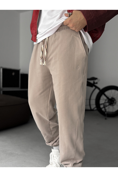 BYBASICMAN Ice Gray Side Seam Stitched Elasticated Tracksuit Jj-39