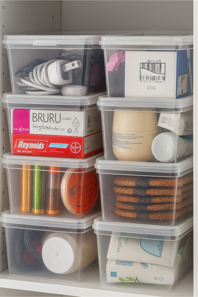 Orvila Set of 10 Storage Containers with Lids – Organizer - 1 Liter, Refrigerator and Freezer Compatible