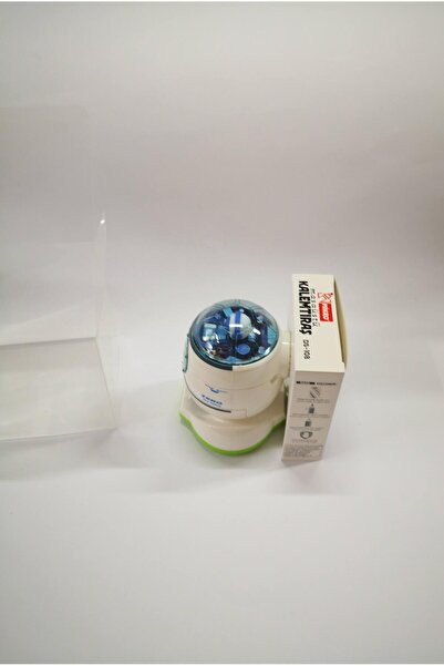 Mikro Masaüstü Kollu Büyük Boy Kalemtıraş Space Roket Mavi Beyaz, Üçgen Altıg...