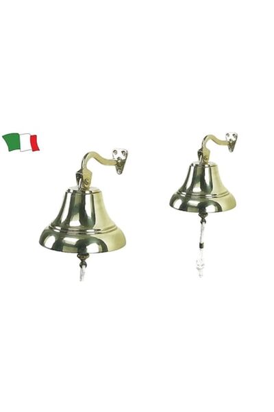 GFN Clopot de barcă, alamă lustruită, diametru 150 mm cu suport