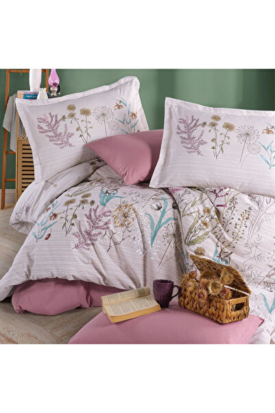 Clasy Ranforce 100% Cotton Single Duvet Cover Bahari V1 Pink