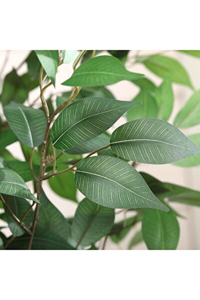 The Bros Artificial Ficus Tree with Natural Wood Trunk, Lifelike Leaves (B, 150cm)