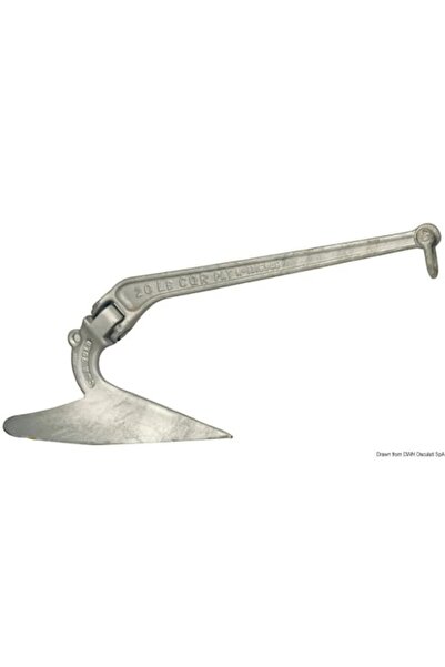 OSCULATI CQR Anchor, 34 kg (recommended 7–66 kg), Metal Frame, Lloyd's Certified