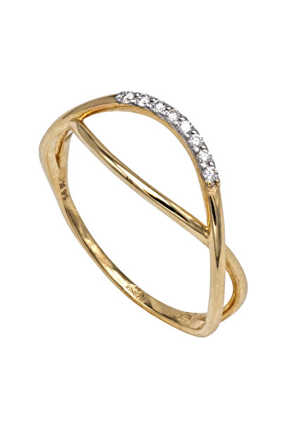 Gold Inel Aur de 14K cu Diamante