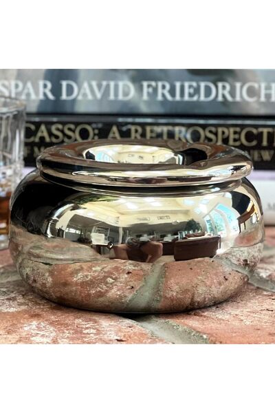 WHW Whole House Worlds Storm Ashtray Diameter 14 cm Stoneware Silver