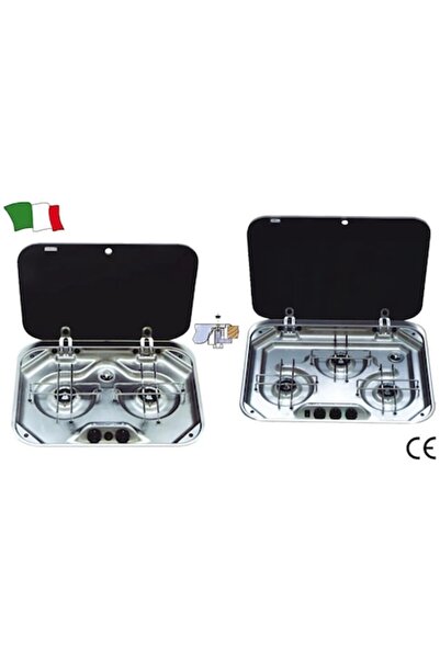 GFN Stainless Steel Round Gas Stove, Built-in, 3 Burners, 560x440 mm
