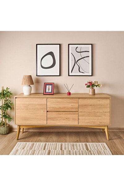 Just Home Newham Konsol - Karina Meşe / Natürel - 82x45x170 cm