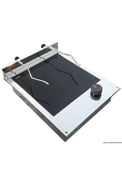 OSCULATI Electric Vitroceramic Glass Hob, 300x300 mm, 1 Burner, 1200W, Stainless Steel Frame