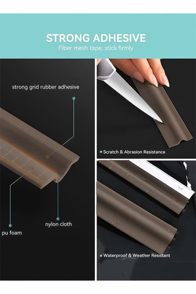 Generic Self Adhesive Window Gap Sealing Strip Windproof Seal Strip Stripping Door Seal Strip(Brown 2M)