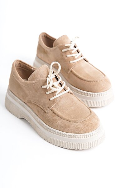 Redoxy Mocasini de damă, cu șireturi, din piele întoarsă, pantofi casual groș...