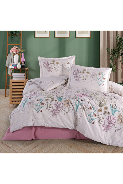 Clasy Ranforce 100% Cotton Single Duvet Cover Bahari V1 Pink