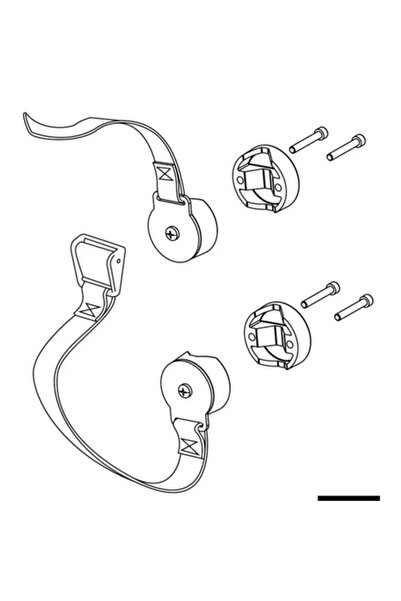 OSCULATI Kit de fixare curea pentru placă SUP / punte, diametru țeavă 20-28 mm, curele 2000x30 mm