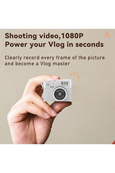 Bewinner Mini Keychain Digital Camera 1080P 2MP with 0.96in Color Display (White)