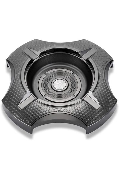 CIGARLOONG Cigar Ashtray, 4-Slot Metal Cigar Holder, Non-slip (Black)