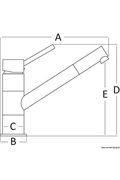 OSCULATI Diana Swivel Kitchen Faucet with Ceramic Cartridge, Chrome Brass, Adjustable Jet, Long Spout (B 55mm