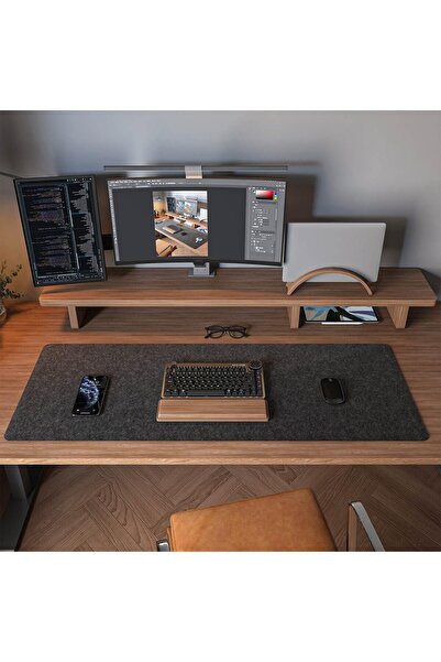 DAWNTREES Felt Desk Mat (90cm x 30cm) Dark Gray