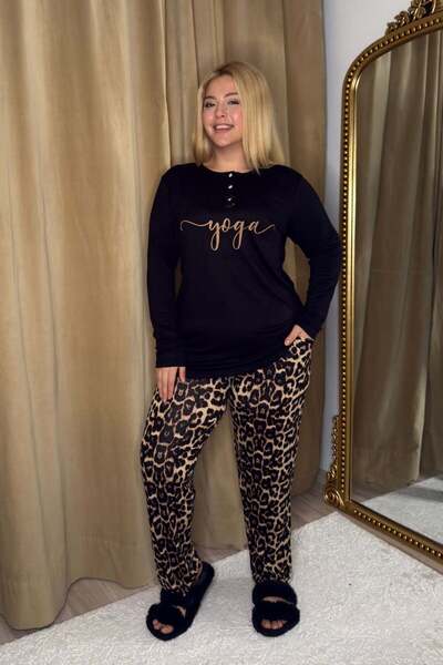 tarzımsüper Women's Large Size Long Sleeve Pajamas Set