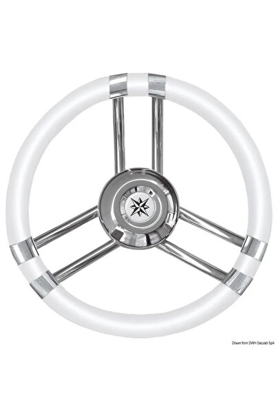 OSCULATI Nautical Steering Wheel, Soft Polyurethane, Gray, 350 mm, Compatible with Ultraflex/Morse/Teleflex