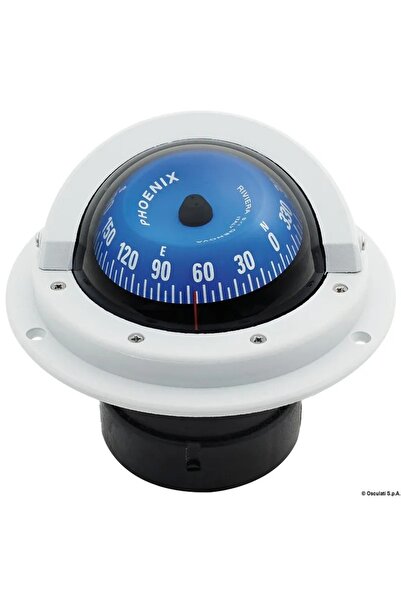 OSCULATI Zenit Riviera BH1 Compass, 3" Diameter, High-Speed, 12V LED Lighting, Pink/Black/Blue, Black/White C