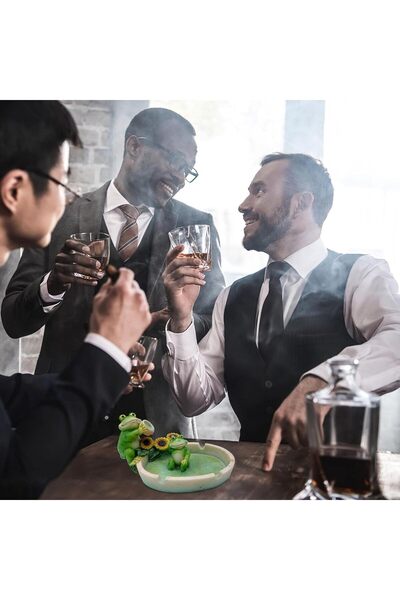 rayyan Frog Resin Ashtray & Jewelry Holder (Green, Small)