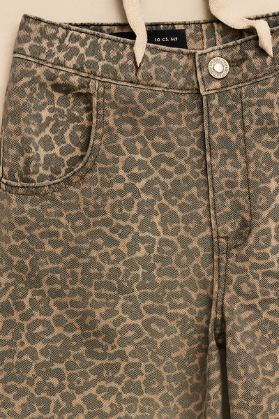 Uğur bebe Girl's Leopard Print Wide-Leg Premium Jeans – Trendy Chic, Comfortable and Stylish Casual Pants