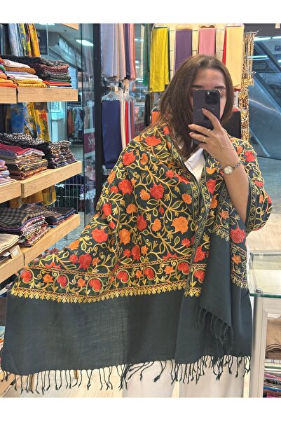 Sevgi Butik Şal SUZANİ - İPEK İŞLEMELİ KAŞMİR OMUZ ŞALI