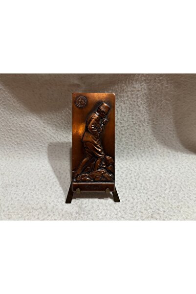 tayfuntufan antika koleksiyon 1981 Placă de bronz Etibank cu medalie, dimensi...