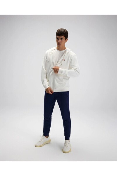 Ellesse EM581 Erkek Beyaz Önden Fermuarlı Sweat