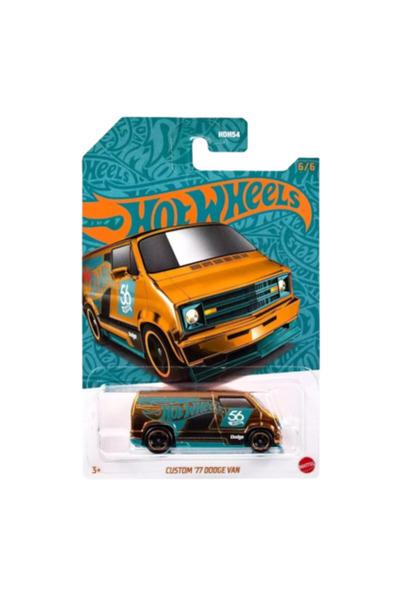 HOT WHEELS Custom '77 Dodge Van CHASE, 56th Anniversary Pearl & Chrome 2024, 1:64, brown