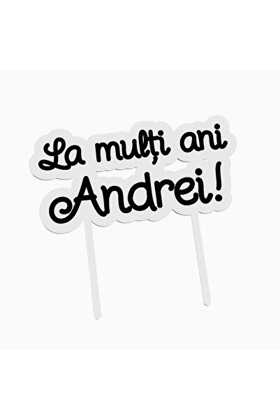 OEM Cake topper for birthday cake, with the text Happy Birthday Andrei