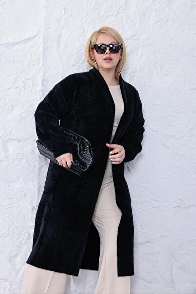 Siyezen Plus Size Bearded Long Cardigan