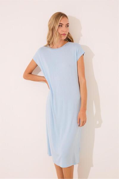 Perspective Women Secret Синя нічна сорочка з детальним спинкою