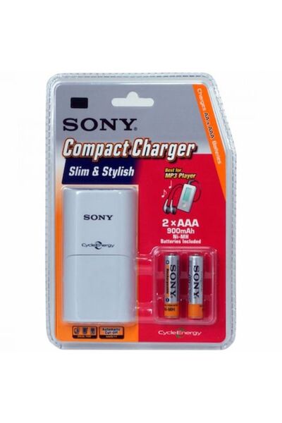 Sony compact AA/AAA charger with 2 x AAA 900 mAh batteries included BCG34HTD2A