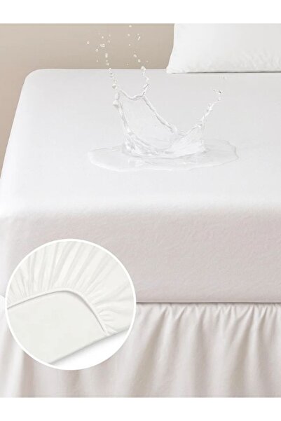 NOR DESIGN Waterproof Fitted Sheet with Elastic – Cotton Front, Protective Layer on the Inside 200x160 cm