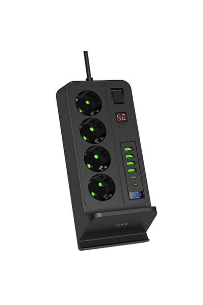 WALALLA Prelungitor de prize, 4 prize UE, 4 USB, 2 prize tip C, temporizator ...