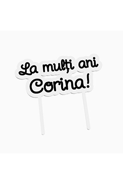 OEM Cake topper for birthday cake, with the text Happy Birthday Corina